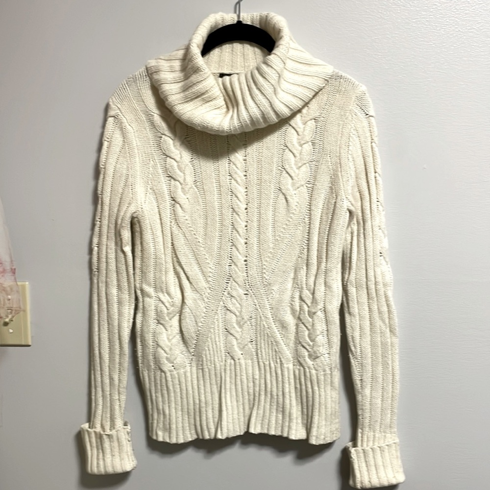 ANN TAYLOR Cozy Cashmere Blend Sweater Cable Knit